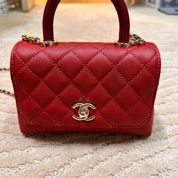 Chanel Coco Handle Extra Mini Red Caviar - Picture 10 of 11